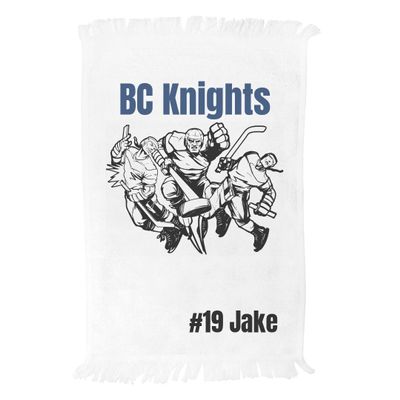 Customized Girl Hockey Spirit Towel: Fringed Spirit Towel