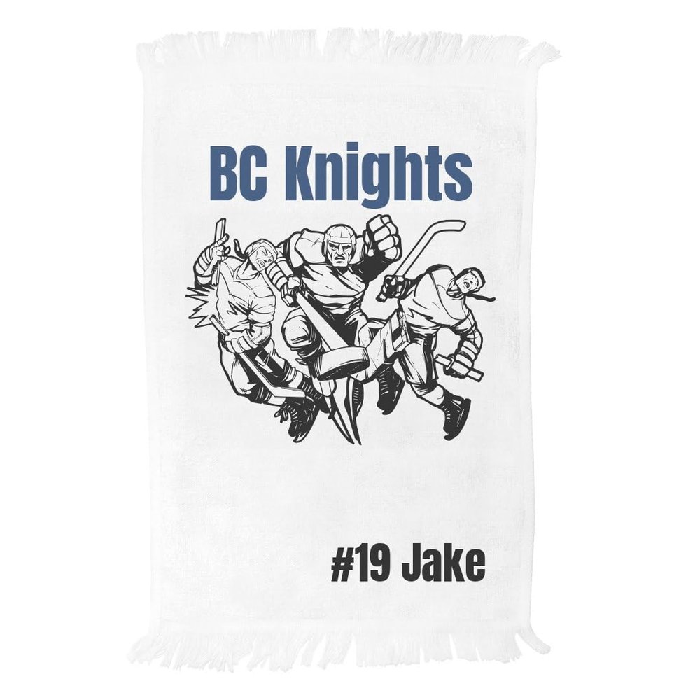 Customized Girl Hockey Spirit Towel: Fringed Spirit Towel