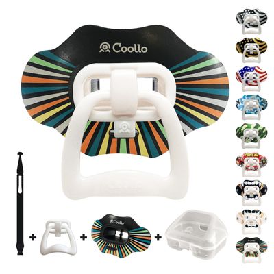 COOLLO SPORTS Lip Guard Mouthguard 2-in-1 Transformer Pacifier Football Mouthpiece Sports Lip Protector for Adults & Youth USA Flag & Fangs Mouthpiece (Case Included) (Spectrum (One Layer))