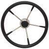 Boat Destroyer Steering Wheel 1525 | 15 1/2 Inch Stainless Black view 1