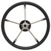 Boat Destroyer Steering Wheel 1525 | 15 1/2 Inch Stainless Black view 2