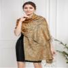 Achillea Soft Silky Reversible Paisley Pashmina Shawl Wrap Scarf w/Fringes (Big Paisley Golden Brown) view 2