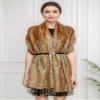 Achillea Soft Silky Reversible Paisley Pashmina Shawl Wrap Scarf w/Fringes (Big Paisley Golden Brown) view 3