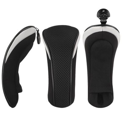 Craftsman Golf New Black 3 Pack Golf Hybrid Club Head Covers Headcovers with Interchangeable No. Tag