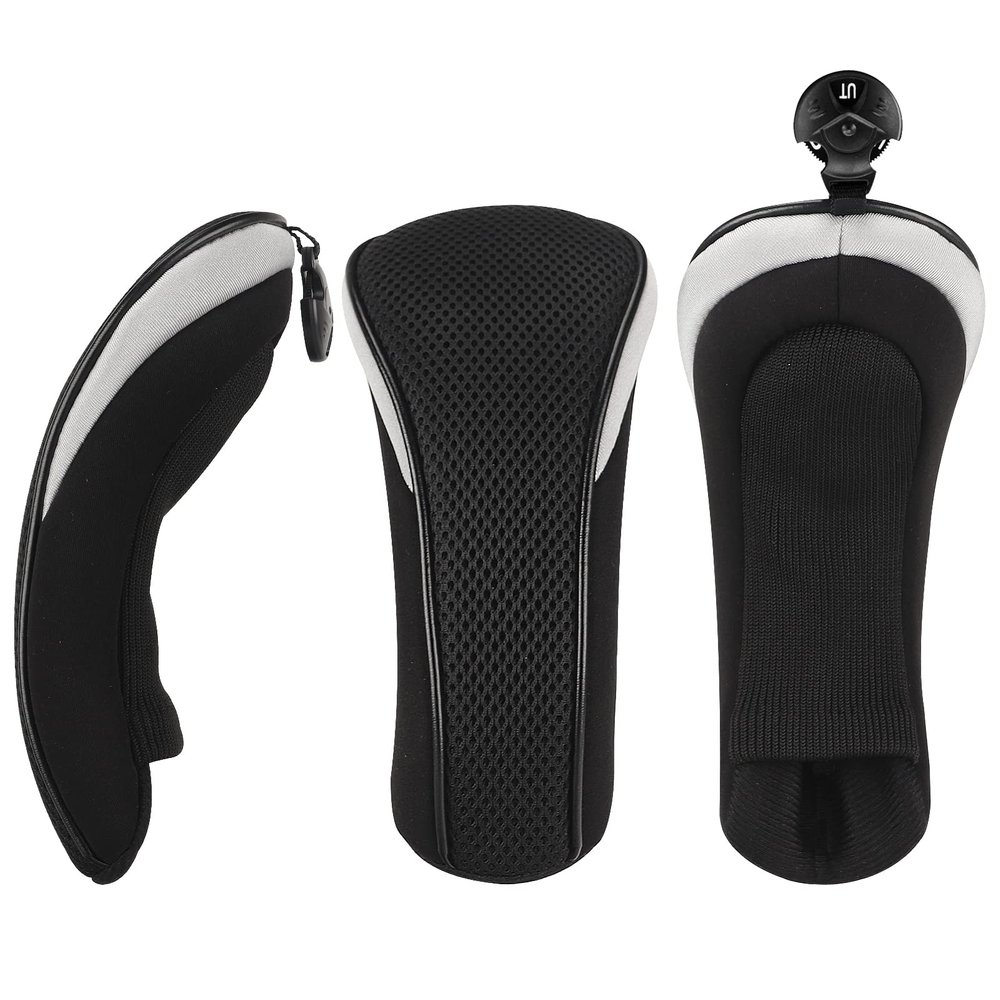 Craftsman Golf New Black 3 Pack Golf Hybrid Club Head Covers Headcovers with Interchangeable No. Tag