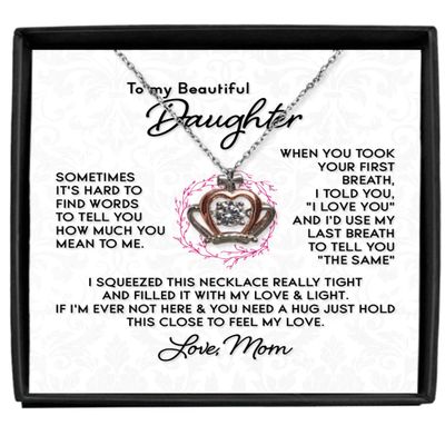 zapbest Crown Pendant Necklace Luxury Box Birthday Necklace For daughter, Daughter Necklace, Graduation Necklace For Daughter, Necklace For Daughter From M