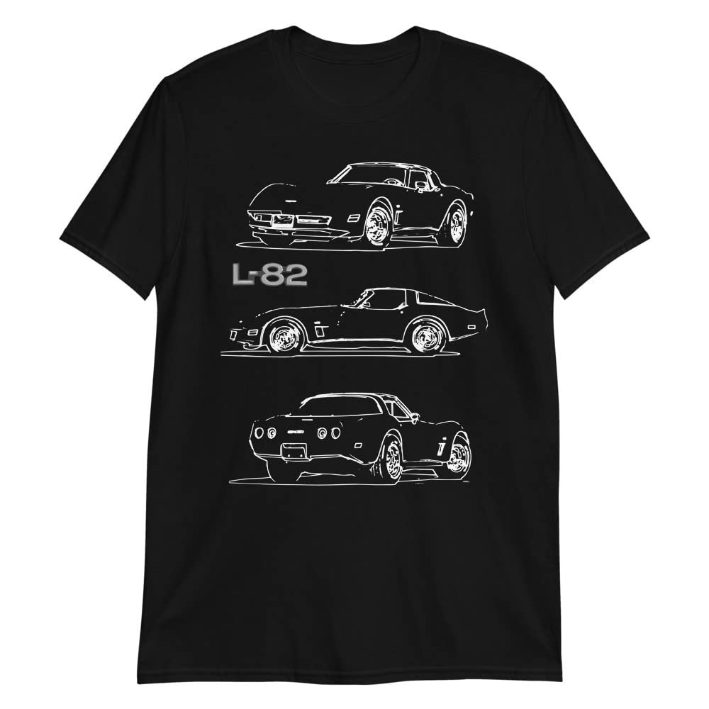 1980 'Vette Coupe L82 C3 Muscle Car Chevy Classic Cars Short-Sleeve T-Shirt Black