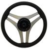 UFlex Boat Steering Wheel 3MLN3511GD | 13 3/4 Inch Black Silver view 2