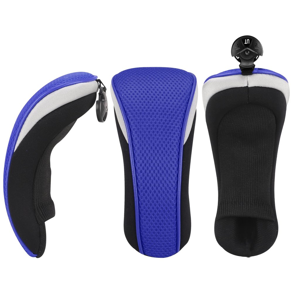 Craftsman Golf New Blue 3 Pack Golf Hybrid Club Head Covers Headcovers with Interchangeable No. Tag