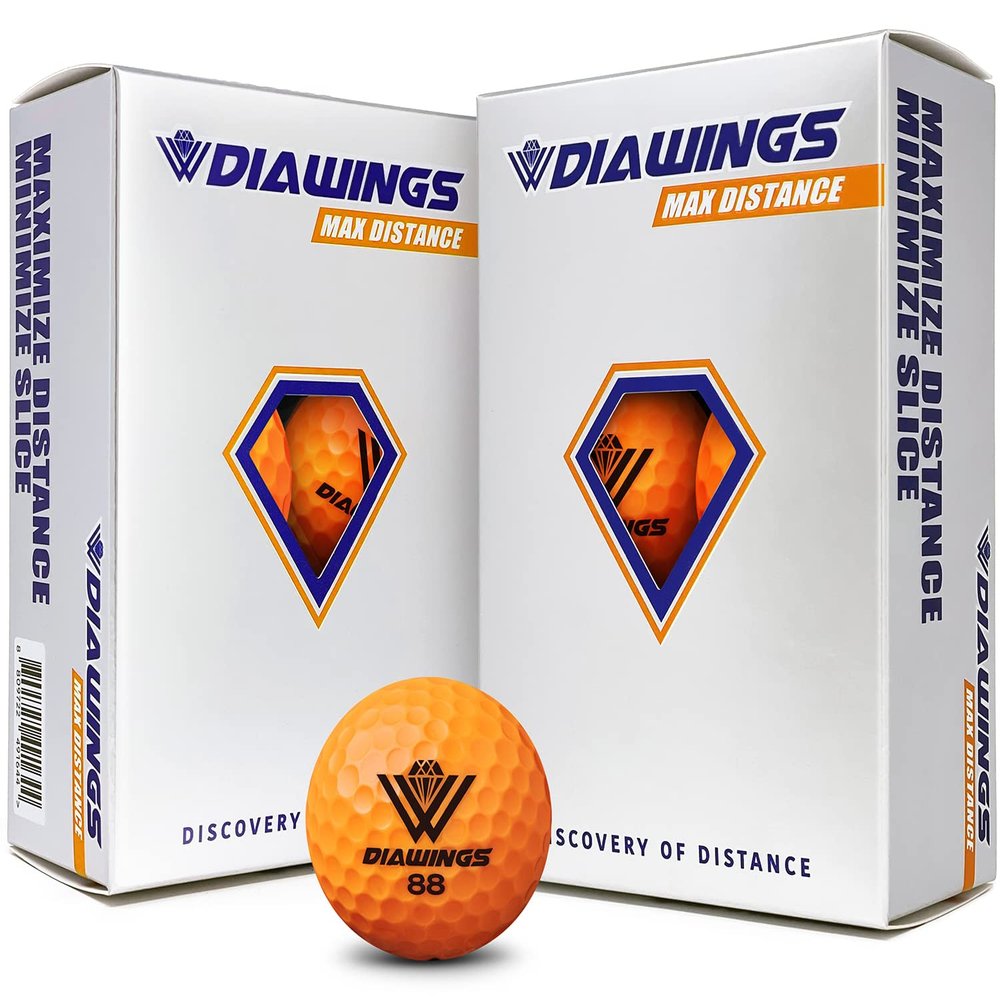 Diawings Max Distance Golf Balls Easy Control & Straight Flight | Increased Distance for Slower Swing Speeds | USGA & R&A Conforming | 12 Balls