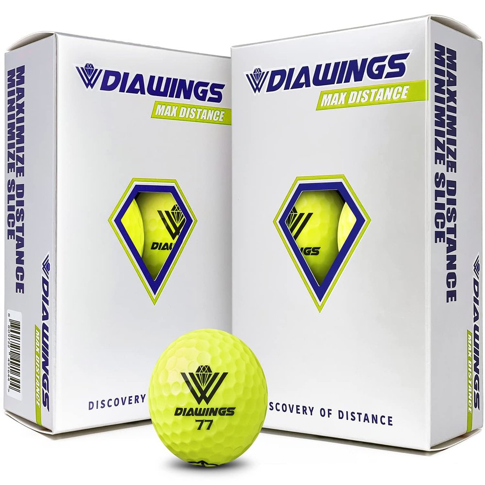 Diawings Max Distance Golf Balls Easy Control & Straight Flight | Increased Distance for Slower Swing Speeds | USGA & R&A Conforming | 12 Balls