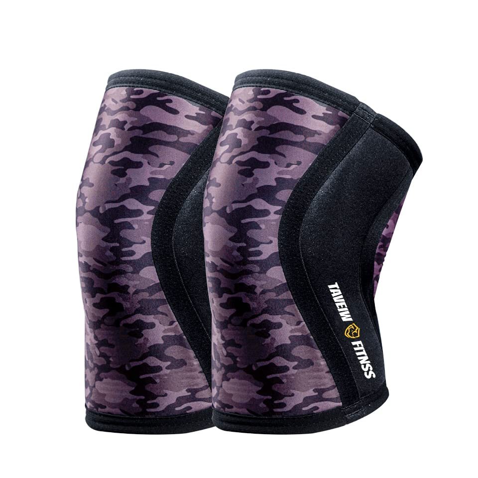 TAVIEW Knee Compression Sleeve Support for Squats, Weightlifting, and Powerlifting 7MM Neoprene (M)