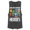 Marvel Classic Everyday Hero Dad Women's Muscle Tank, Charcoal, Medium view 1