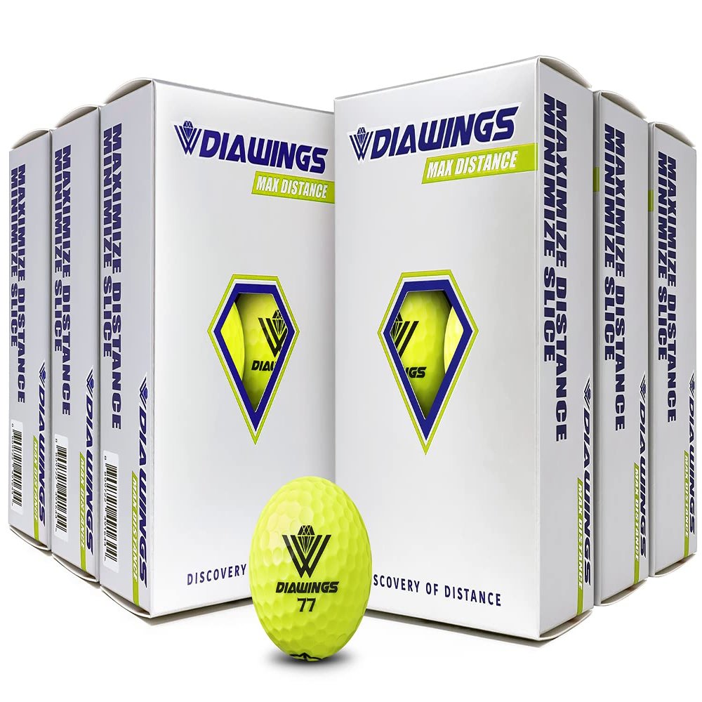 Diawings Max Distance Golf Balls Easy Control & Straight Flight | Increased Distance for Slower Swing Speeds | USGA & R&A Conforming | 36 Balls
