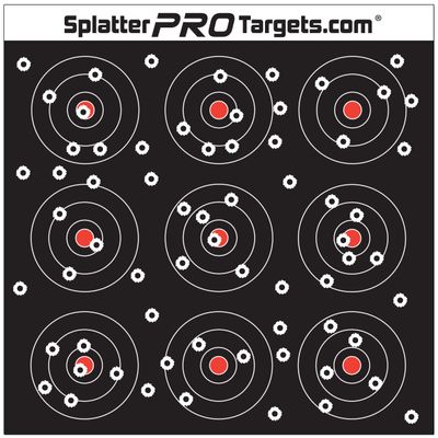 12x12 Splatter Targets. Shots Burst with Bright White Halo Upon Impact. Instantly See Your Shots.