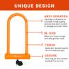 OTTOLOCK Sidekick XL Full-Size U-Lock - Heavy Duty Anti Theft Bicycle U-Lock with Keys, Silicone-Coated, Bike Accessories, Orange view 4