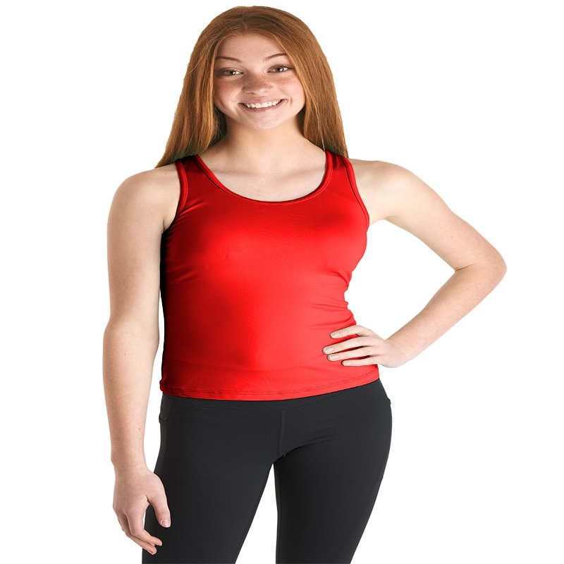 Liakada Womens Basic Racerback Tank Top - Gym, Yoga, Aerobics, Cheer! - Red