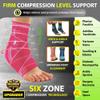 BLITZU Ankle Brace for Women, Men, Plantar Fasciitis Relief, Achilles Tendonitis Brace for Sprained Foot, Ankle Compression Sleeve with Strap Pink M view 2