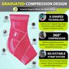 BLITZU Ankle Brace for Women, Men, Plantar Fasciitis Relief, Achilles Tendonitis Brace for Sprained Foot, Ankle Compression Sleeve with Strap Pink M view 4
