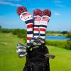 Craftsman Golf USA Flag Knit Vintange Pom Pom 3pcs Headcover Set Sock Covers for Driver and Woods view 2