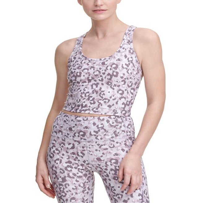 Calvin Klein Performance Women's Printed Racerback Cropped Tank Top (Jaguar Dolce, XX-Large)