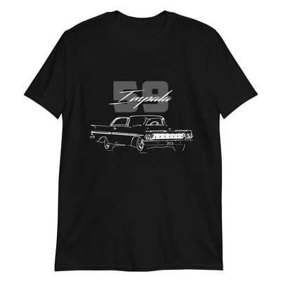 1959 Chevy Impala Antique Classic Car Short-Sleeve Mens T-Shirt Black