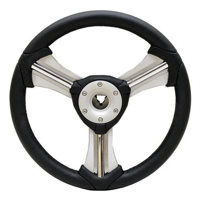 Bryant Boat Steering Wheel SW0155 | Aluminum 13 3/4 Inch Black Silver