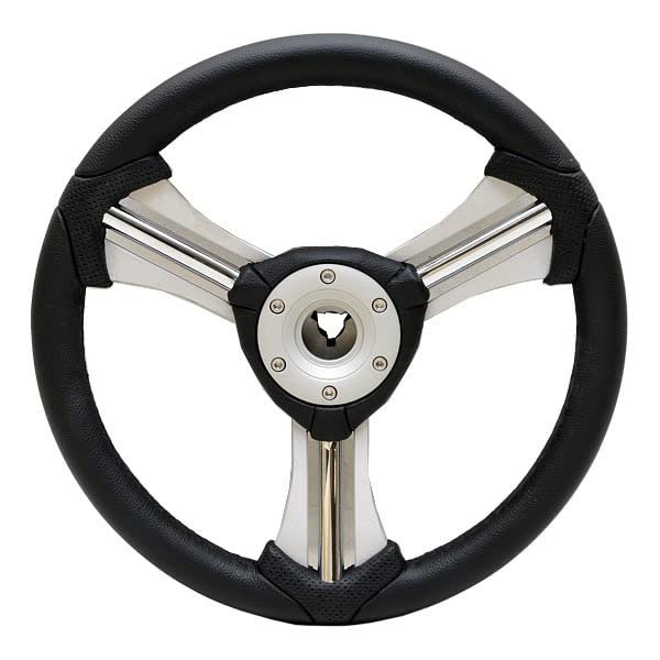 Bryant Boat Steering Wheel SW0155 | Aluminum 13 3/4 Inch Black Silver