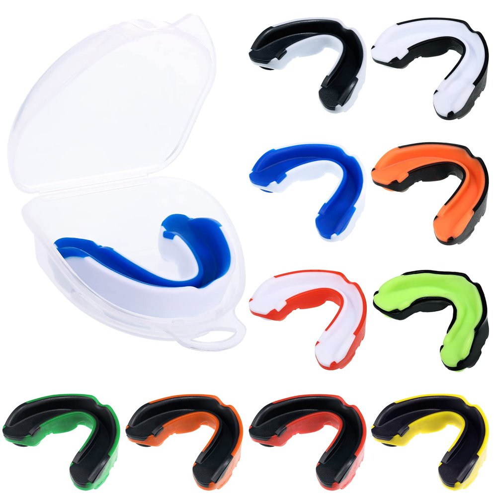 10 Pcs Sport Mouth Guards Gum Teeth Armor Game Guard for Boxing Basketball Football Hockey Karate Basketball Rugby Match (Cool Color)
