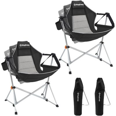 KingCamp Hammock Camping Chair, Swinging Portable Folding Camp Chairs for Adults Max 400lbs Heavy Duty Foldable Oversized Rocker with Aluminum Alloy Frame Cup Holder for Outdoor Beach Patio Sport