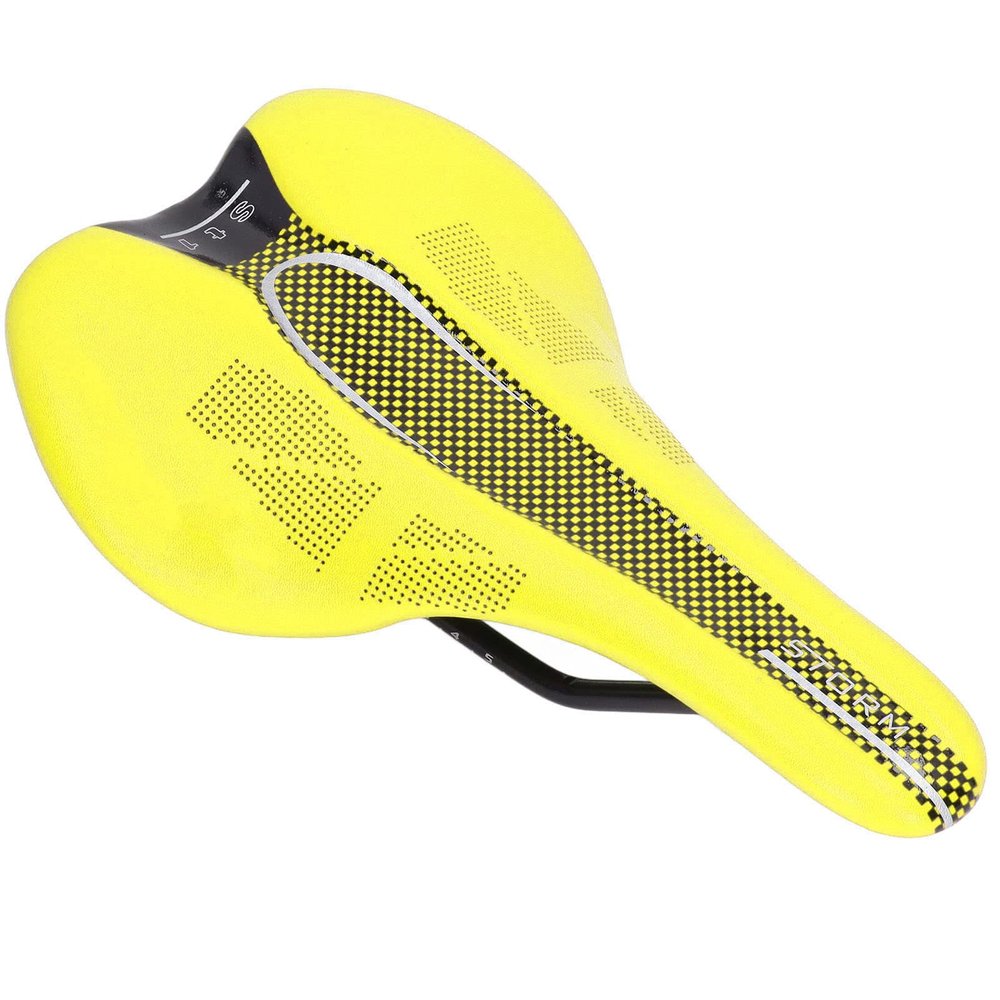 Bike Seat Cushion, Soft Comfortable Microfiber Leather Saddle Pad for Road and Mountain Biking Long Rides Commuting Daily Use (Yellow)