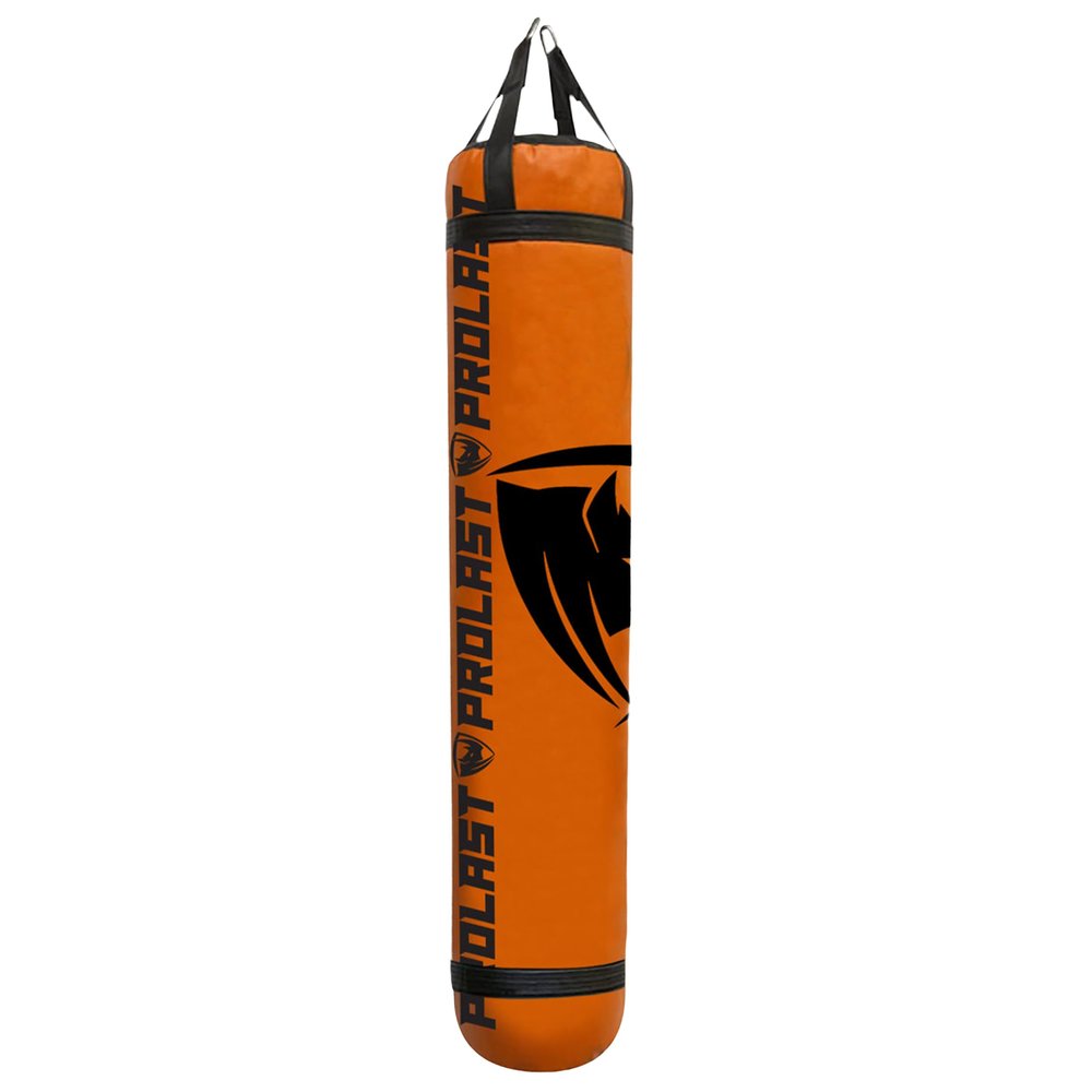 PROLAST Heavy Punching Kicking Bag for Adults, Boxing, MMA, Martial Arts, Muay Thai, Strength Training Equipment, Filled, 6ft, 150 lbs, Special Edition Logo, Orange Bag with Black Straps