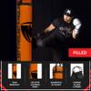 PROLAST Heavy Punching Kicking Bag for Adults, Boxing, MMA, Martial Arts, Muay Thai, Strength Training Equipment, Filled, 6ft, 150 lbs, Special Edition Logo, Orange Bag with Black Straps view 3