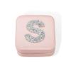 AILIN Personalized Monogram Jewelry Box With Rhinestones Custom Initial Jewelry Organizer Case Portable Travel Jewelry Case For Rings Earrings Necklaces Bracelets view 1