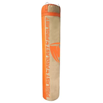 PROLAST Heavy Punching Kicking Bag for Adults, Boxing, MMA, Martial Arts, Muay Thai, Strength Training Equipment, Filled, 6ft, 150 lbs, Special Edition Logo, Tan Bag with Orange Straps