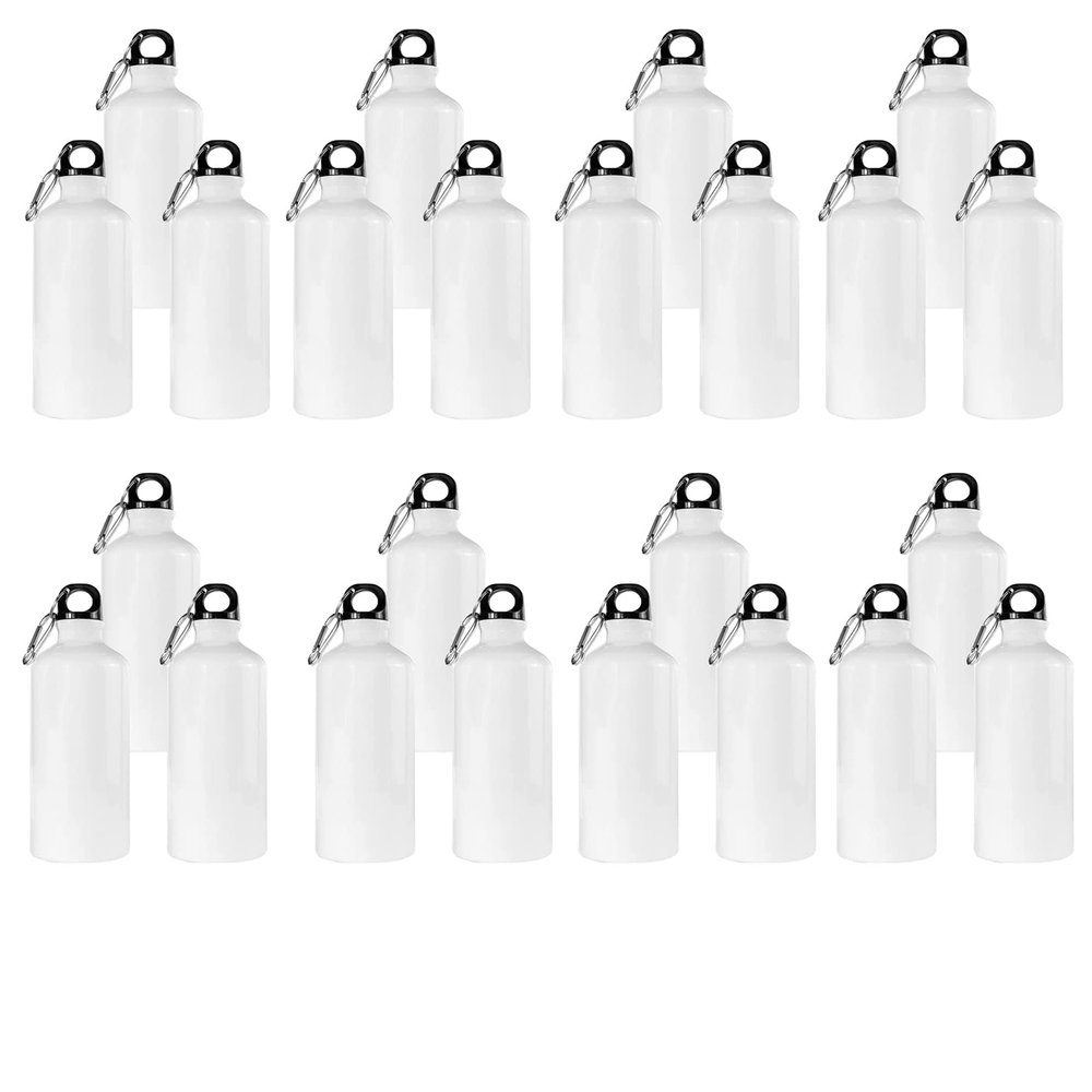 LGXEnzhuo 24PCS 750ML Aluminium Water Bottle White Sublimation Coated Bulk Pack Heat Press Sporting Cycling Blank Transfer Bottle