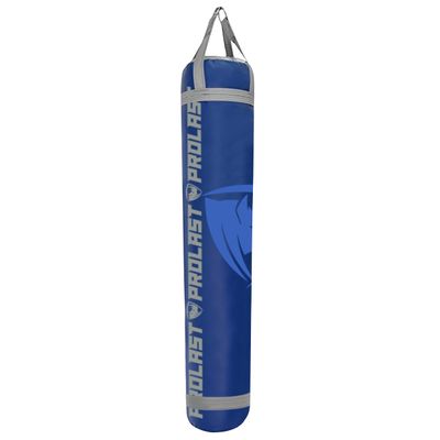 PROLAST Heavy Punching Kicking Bag for Adults, Boxing, MMA, Martial Arts, Muay Thai, Strength Training Equipment, Filled, 6ft, 150 lbs, Special Edition Logo, Blue Bag with Gray Straps