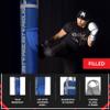PROLAST Heavy Punching Kicking Bag for Adults, Boxing, MMA, Martial Arts, Muay Thai, Strength Training Equipment, Filled, 6ft, 150 lbs, Special Edition Logo, Blue Bag with Gray Straps view 3