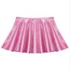 easyforever Kids Girls Shiny Metallic Ballet Dance Mini Skirts High Waisted Pleated Skater A-Line Flare Skirts Skort 2Hot Pink 2-4 Years view 3