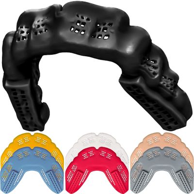 Bulletproof: Worlds Thinnest Most Breathable Mouthguard is 3X Stronger! BJJ Lacrosse Football Basketball MMA Wrestling Hockey Rugby Boxing Men Sports Mouth Guard Grinding Teeth Adult Youth Braces