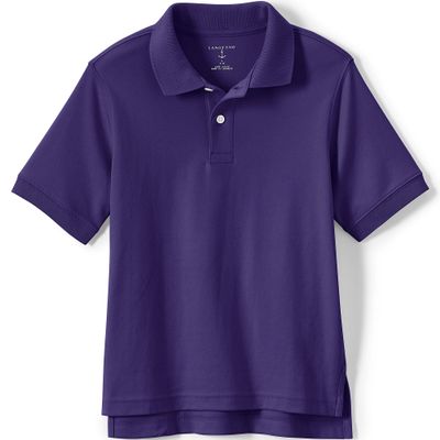 Lands' End School Uniform Kids Short Sleeve Interlock Polo Shirt Small Deep Purple