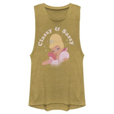 Disney Princesses Classy Charlotte Women's Muscle Tank, Gold Heather, X-Large