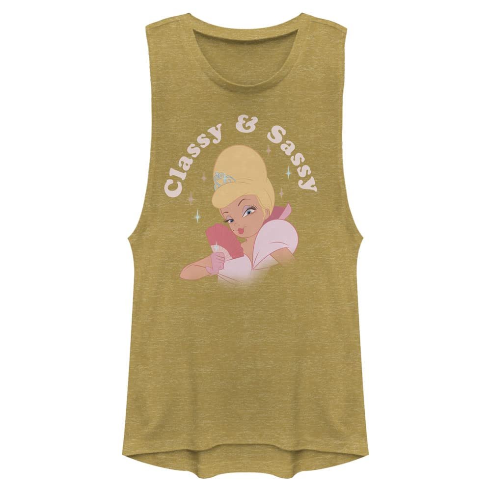 Disney Princesses Classy Charlotte Women's Muscle Tank, Gold Heather, X-Large
