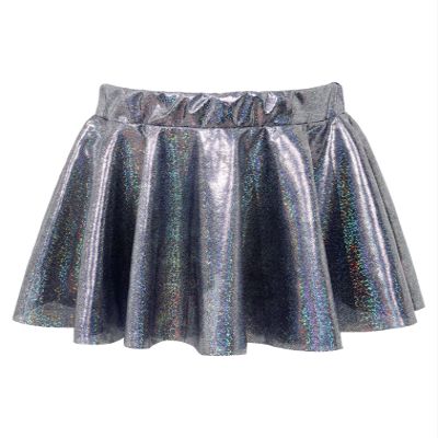 easyforever Kids Girls Shiny Metallic Ballet Dance Mini Skirts High Waisted Pleated Skater A-Line Flare Skirts Skort 2Black 2-4 Years