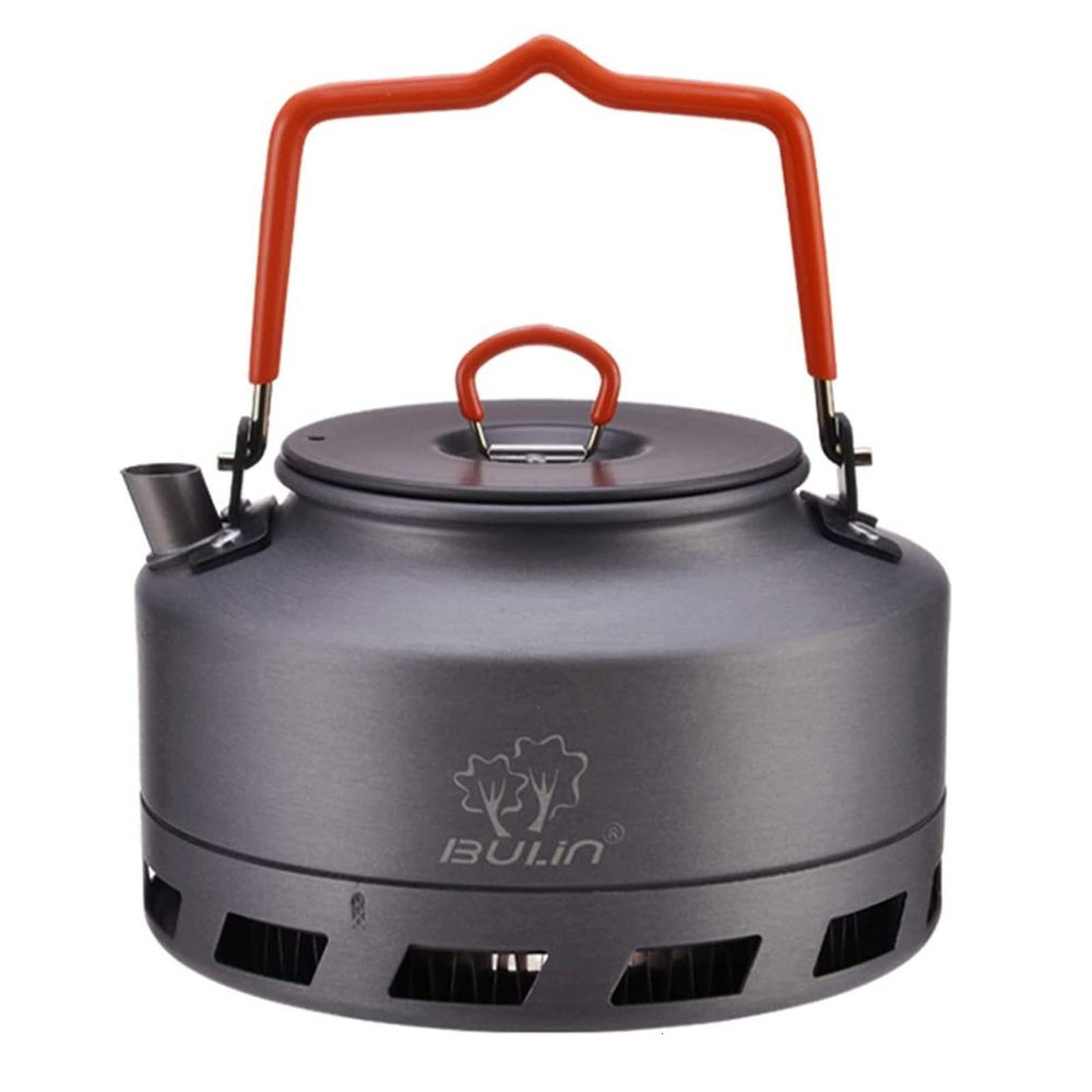 Bulin 1.6L Camping Kettle Aluminum Alloy Open Campfire Coffee Tea Pot Fast Heating Outdoor Gear for Boiling Water Ultralight Portable Hiking Picnic Travel, Black