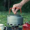Bulin 1.6L Camping Kettle Aluminum Alloy Open Campfire Coffee Tea Pot Fast Heating Outdoor Gear for Boiling Water Ultralight Portable Hiking Picnic Travel, Black view 2