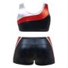 Hansber Kids Girls 2 Piece Dance Outfits Shiny Crop Top with Shorts Set for Gymnastics Yoga Swimming Sport Suit Red 6 view 2