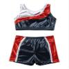 Hansber Kids Girls 2 Piece Dance Outfits Shiny Crop Top with Shorts Set for Gymnastics Yoga Swimming Sport Suit Red 6 view 3