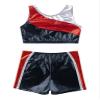 Hansber Kids Girls 2 Piece Dance Outfits Shiny Crop Top with Shorts Set for Gymnastics Yoga Swimming Sport Suit Red 6 view 4