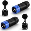 Amylove 2 Pack Trolling Motor Plug Receptacle Set 12/24/36/48 Volt Waterproof Boat Plug Boat Power Connector for Trolling Motor Fishing Reel Down Rigger(Blue) view 1